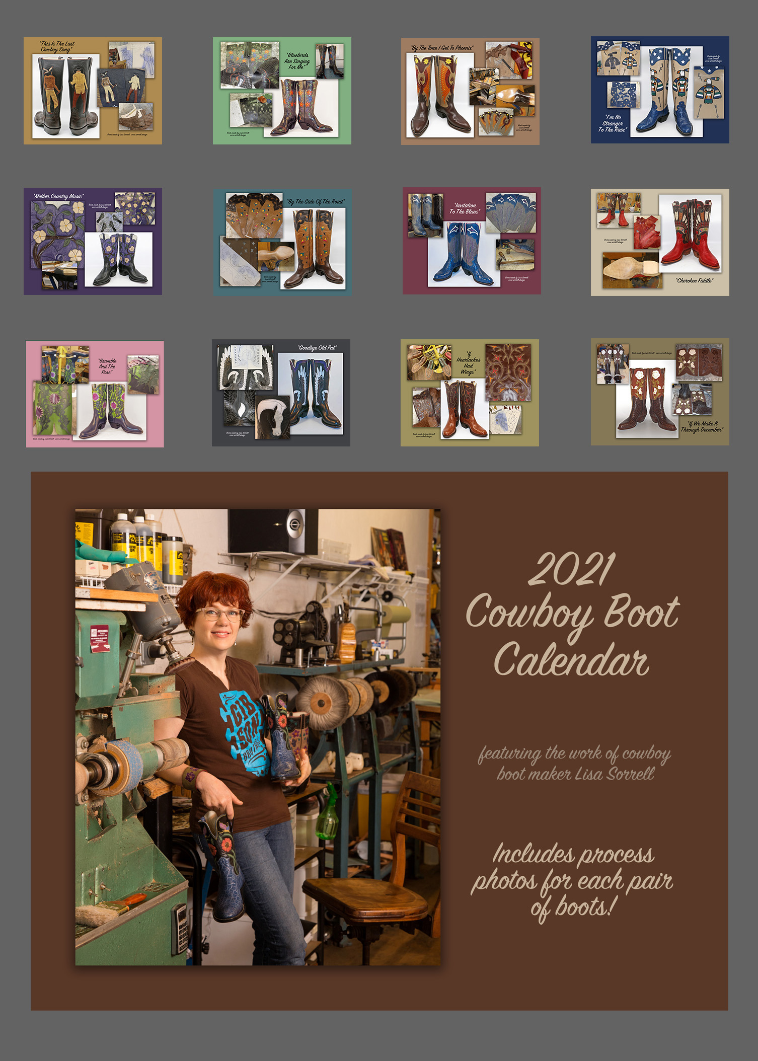 2021 Cowboy Boot Calendar  Lisa Sorrell, cowboy boot maker